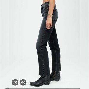 Women's re/done stovepipe Jeans size 27 noir wash raw hem